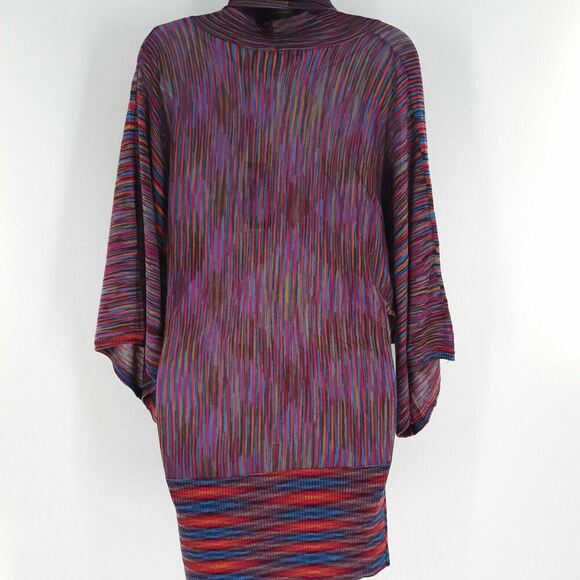 Vertigo Womens Magenta Cowl Multicolor Neck Sweater Top Size Small New - Picture 2 of 11